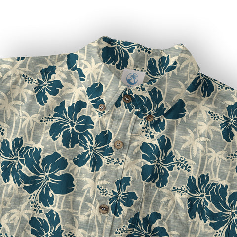Hibiscus Flowers With Palm Tree Hawaii Shirt - The Palmix
