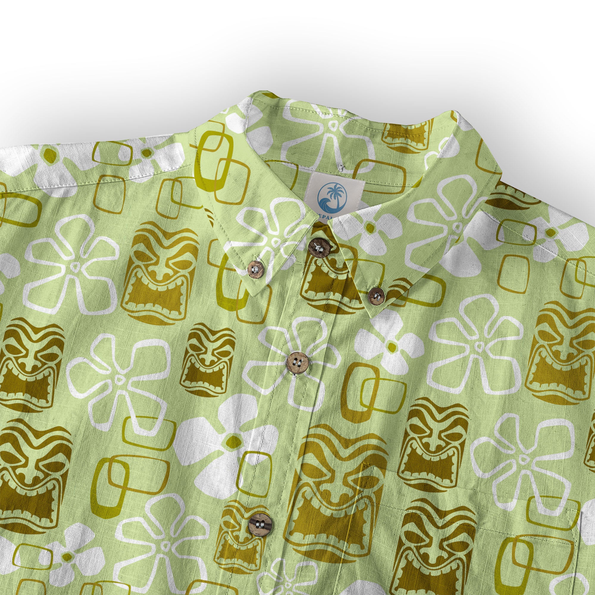 Exotic Tiki Pattern Hawaii Shirt for Men, Hibiscus Hawaii Shirt - The Palmix