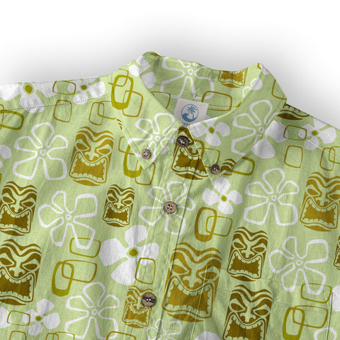 Exotic Tiki Pattern Hawaii Shirt for Men, Hibiscus Hawaii Shirt - The Palmix