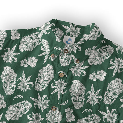 Tiki Mask Pattern Hawaii Shirt for Men - The Palmix