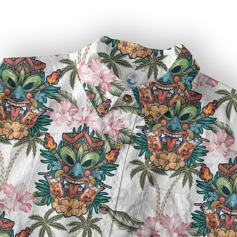 Tiki Mask Pattern Hawaii Shirt for Men, Aloha Pattern Shirt - The Palmix