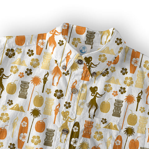 Tiki Mask Pattern Hawaii Shirt for Men, Aloha Pattern Hawaii Shirt - The Palmix