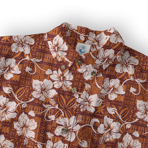 Vintage Tribal Hawaii Shirt for Men, Aloha Pattern Hawaii Shirt - The Palmix