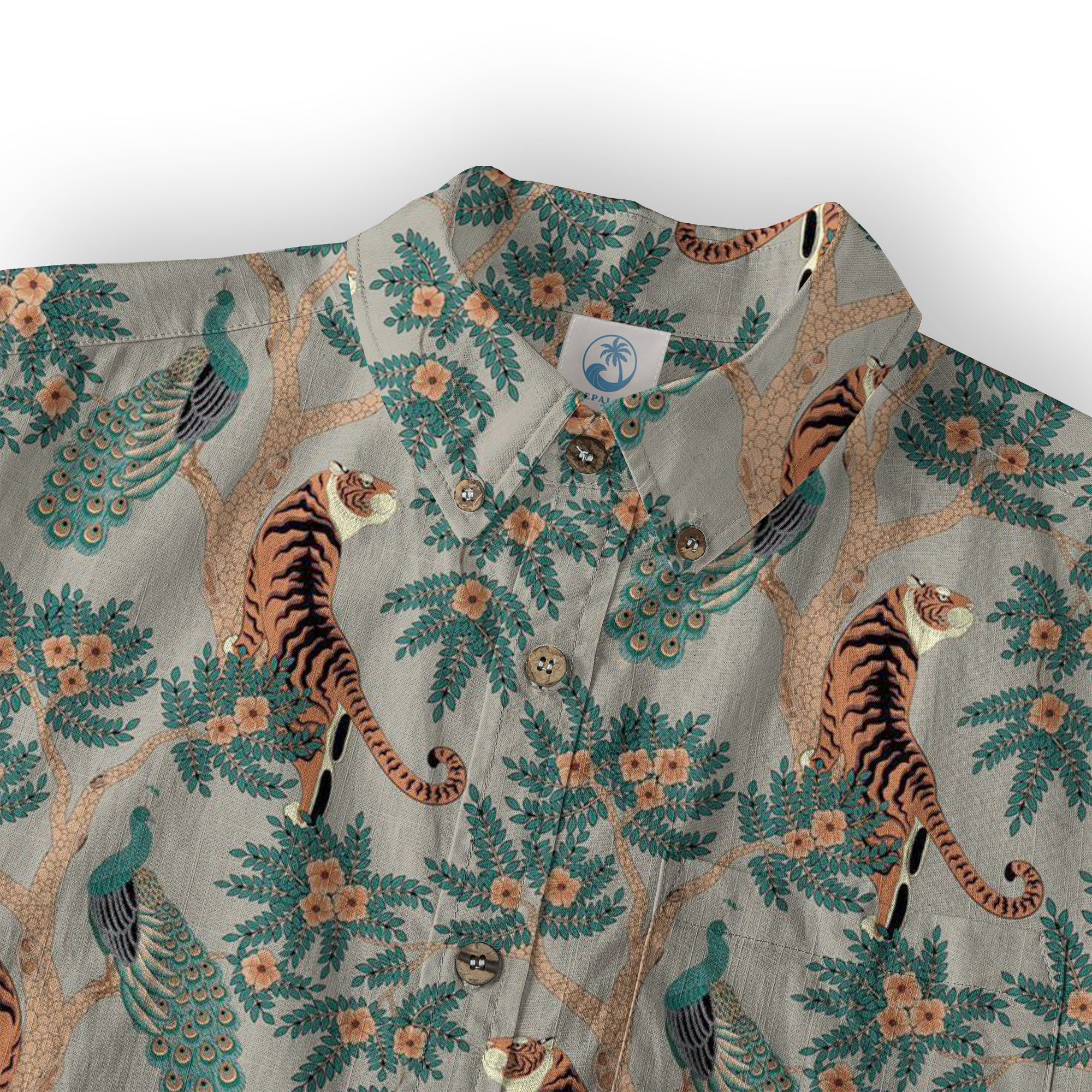 Tiger And Peacock Jungle Aloha Hawaiian Shirt - The Palmix
