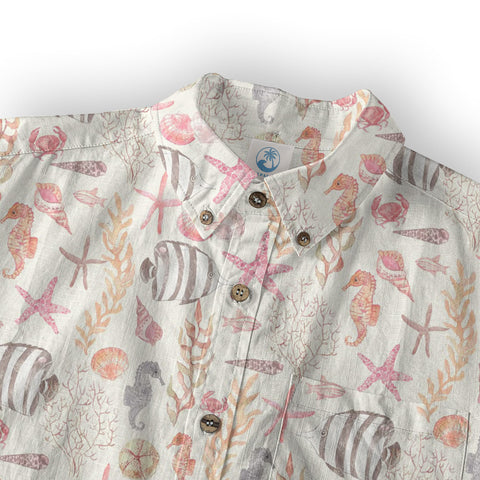 Sea Ocean Animals Women's Hawaiian Shirt, Ocean Animals Hawaiian Shirt - The Palmix