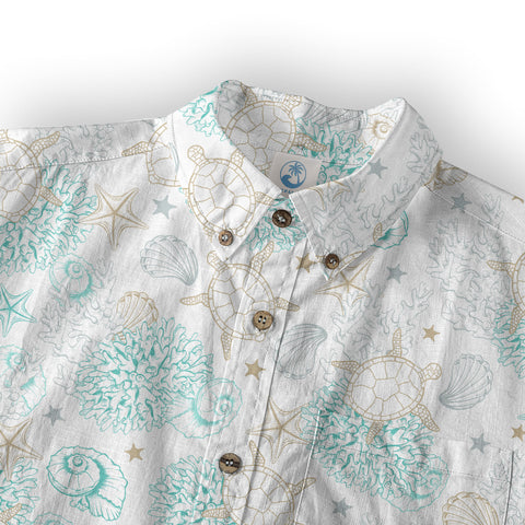 Sea Ocean Animals Women's Hawaiian Shirt, Ocean Animals Hawaiian Shirt - The Palmix
