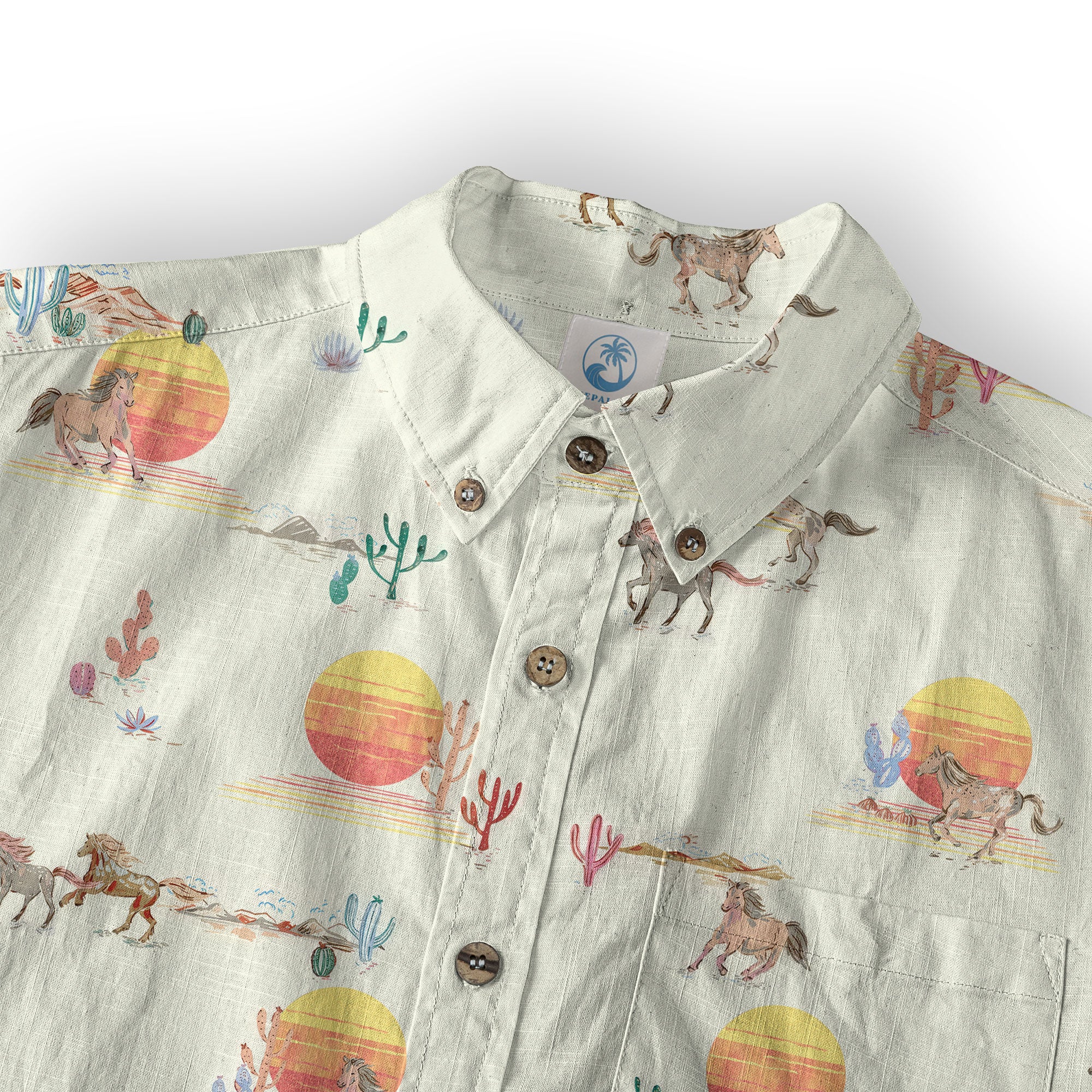 Horses Running Desert Western Hawaiian Shirt Desert Summer Beach Aloha Shirt - The Palmix