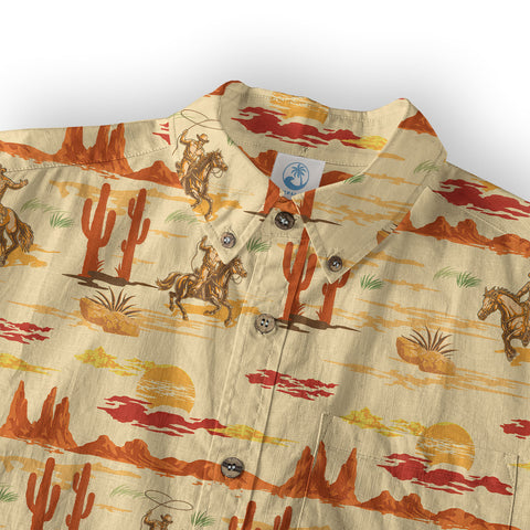Horses Running Desert Western Hawaiian Shirt Desert Summer Beach Aloha Shirt - The Palmix