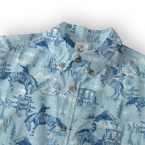 Horses Running Desert Western Hawaiian Shirt Desert Summer Beach Aloha Shirt - The Palmix