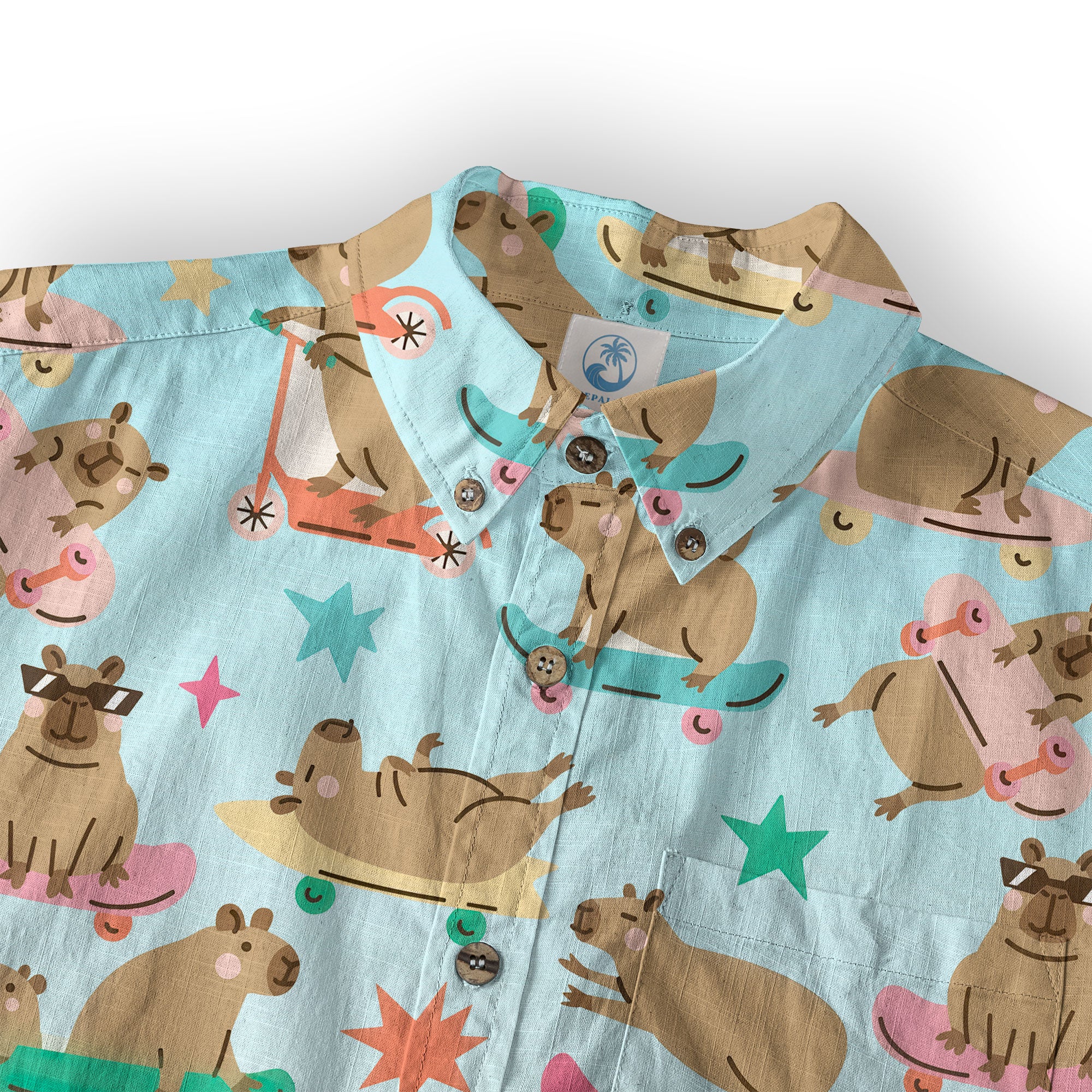 Tropical Capybara Hawaiian Shirt Aloha Funny Beach Capybara Shirt - The Palmix