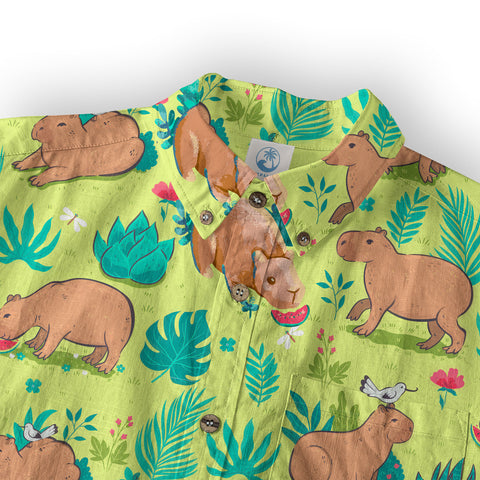 Tropical Capybara Hawaiian Shirt Aloha Funny Beach Capybara Shirt - The Palmix