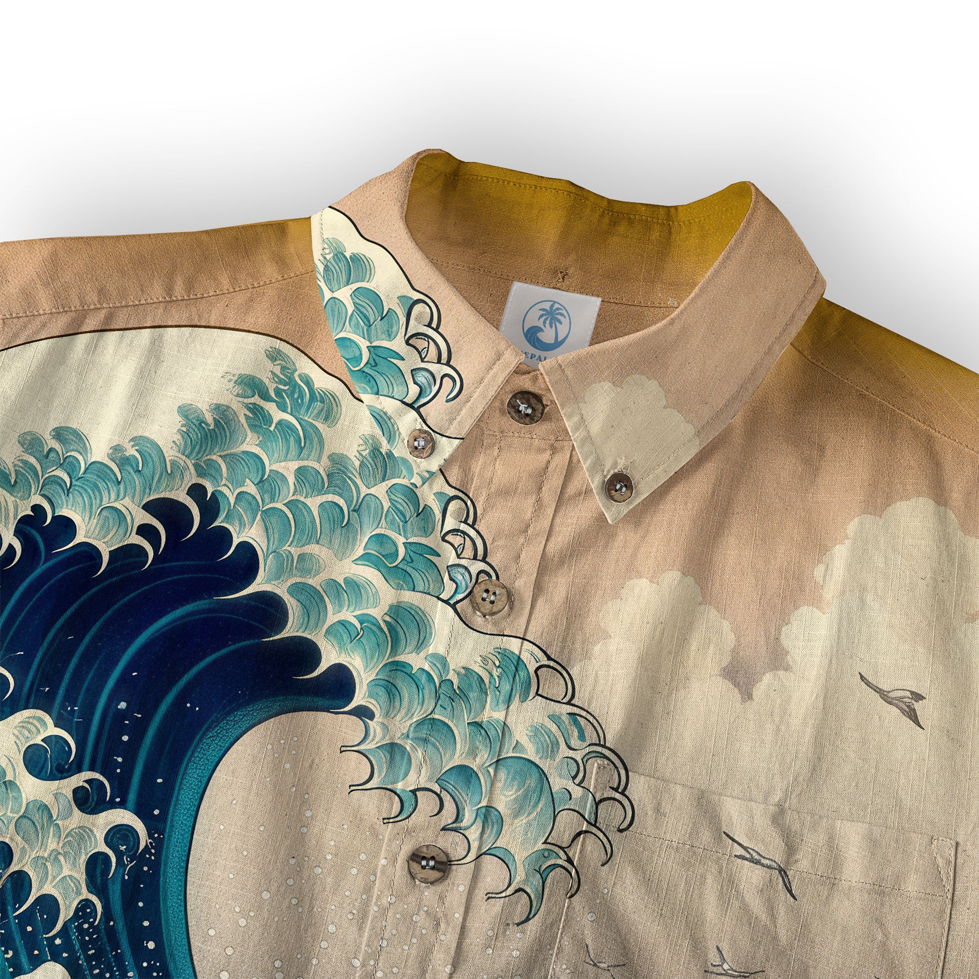Crane Sakura Japanese Hawaiian Shirt Ocean Wave Koi Carp Fish Hawaiian - The Palmix