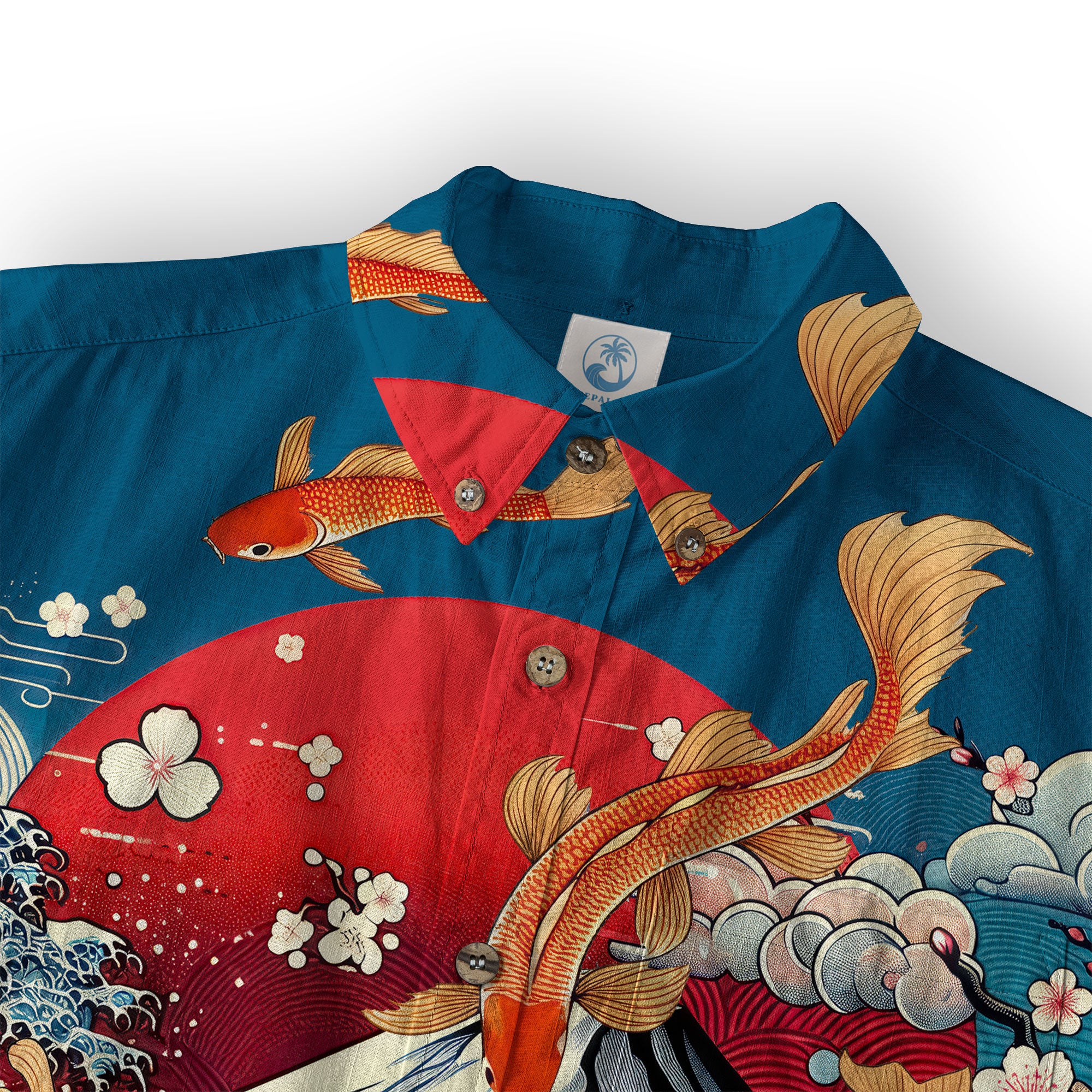 Animals Japanese Koifish Crane Hawaiian Shirt Beach Vacation Hawaiian - The Palmix