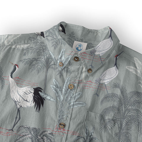 Tropical Birds in Exotic Flowers Wildlife and Plants Floral Colorful Shirt - The Palmix