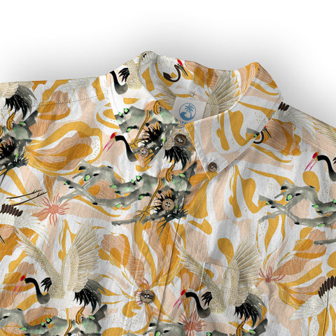 Tropical Birds in Exotic Flowers Wildlife and Plants Floral Colorful Shirt - The Palmix