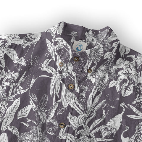 Tropical Birds in Exotic Flowers Wildlife and Plants Floral Colorful Shirt - The Palmix