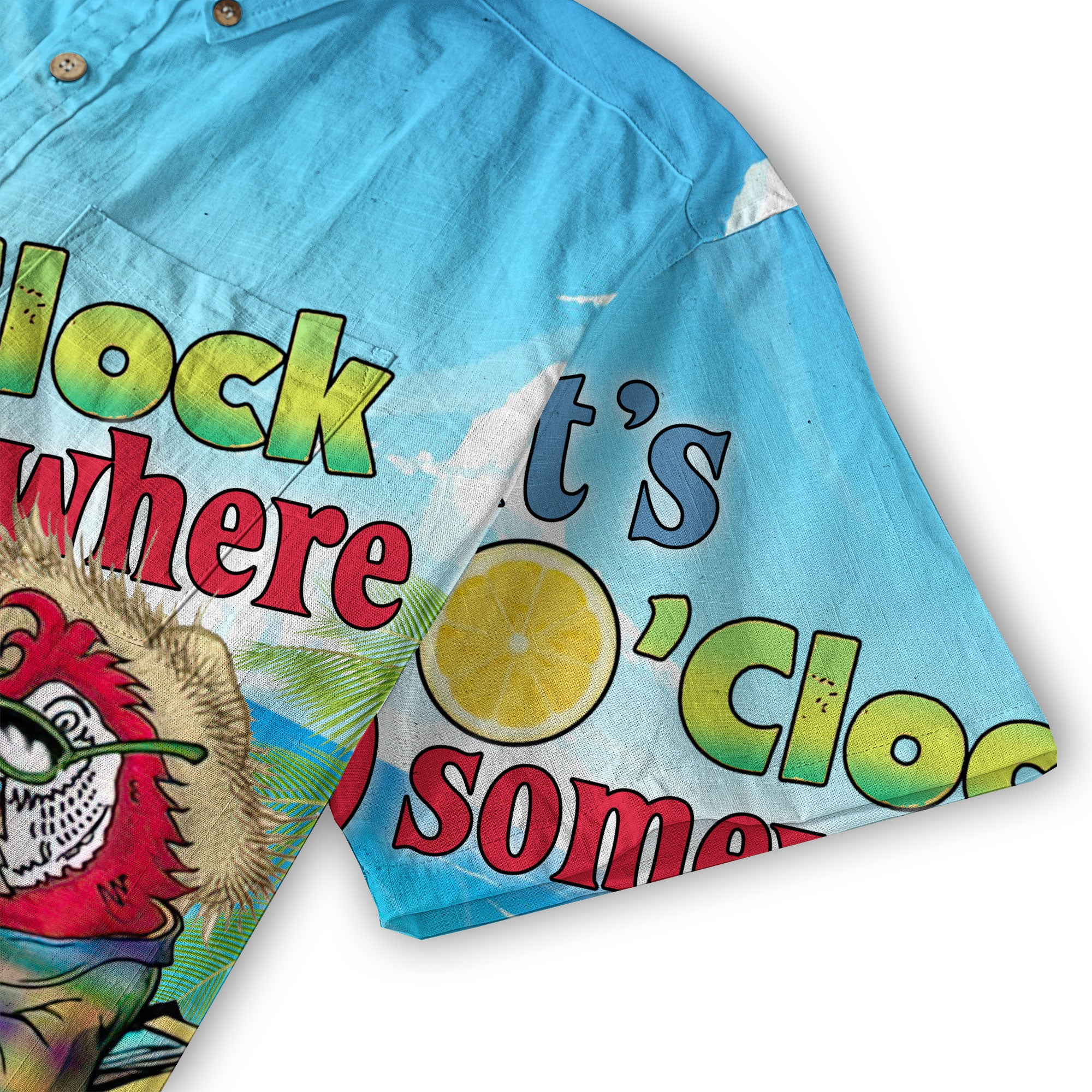 Parrot Summer Party Hawaiian Shirt, It's 5 Oclock Somewhere Button Up Shirt, Cocktail Tropical Hawaiian Shirt - The Palmix