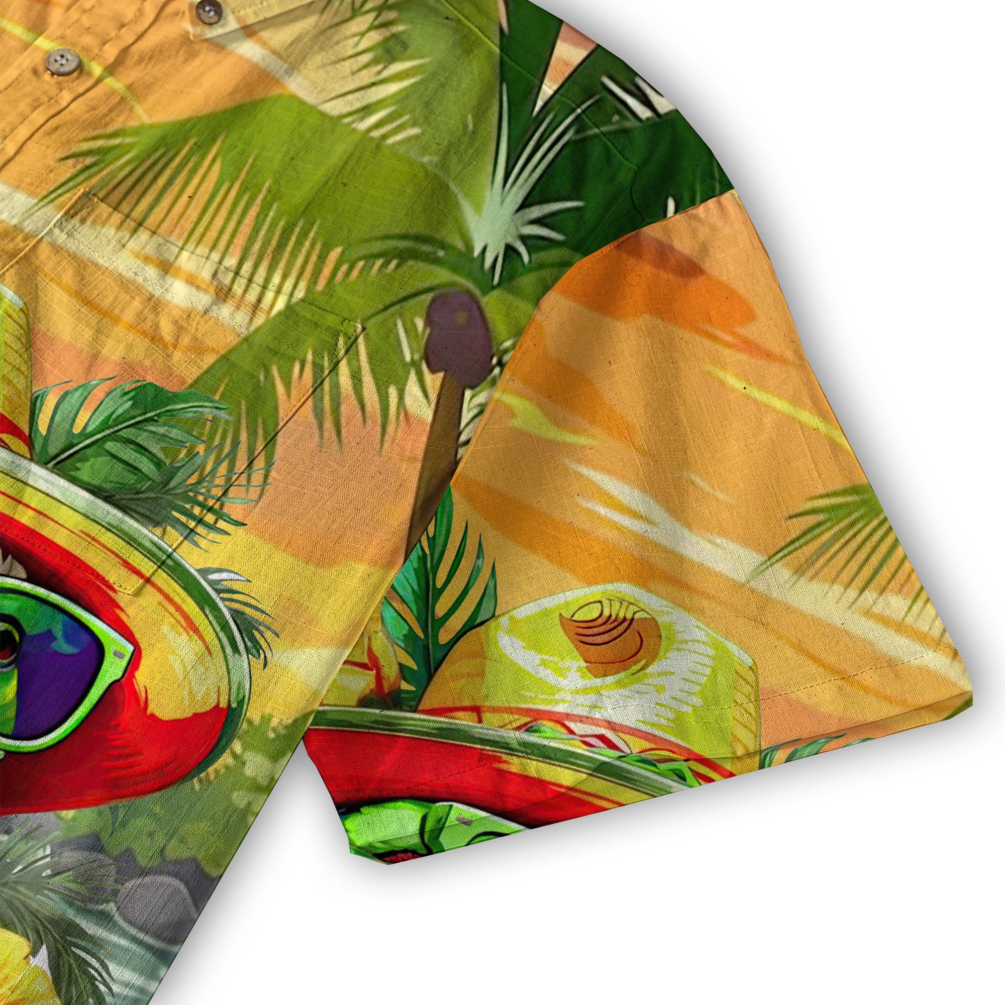 It's 5 o'clock Somewhere Tropical Parrot Cocktail Sunset Aloha Hawaii Shirt - The Palmix