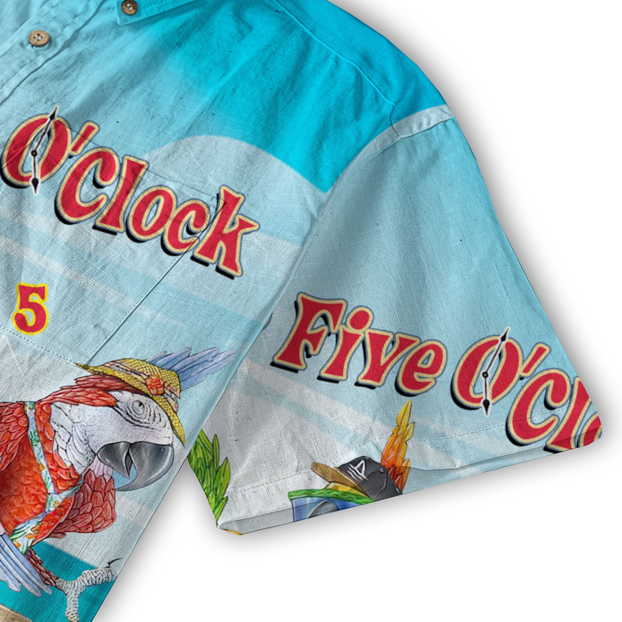 It's 5 o'clock Somewhere Tropical Parrot Cocktail Sunset Aloha Hawaii Shirt for Men - The Palmix