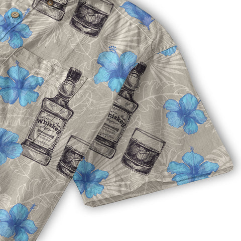 Whiskey Hawaiian Shirt, Whiskey Shirt Whisky Short-sleeve Hawaiian Shirt Cocktail Aloha Shirt - The Palmix