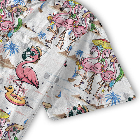 Flamingo Aloha Hawaii Shirt, Flamingo Summer Beach Hawaii Shirt - The Palmix