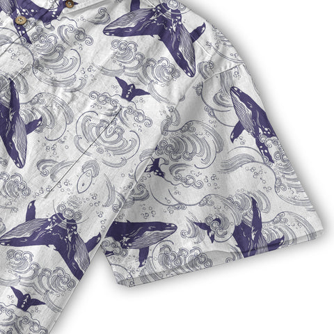 Whale Hawaiian Pattern, Ocean Animals Hawaii Shirt - The Palmix