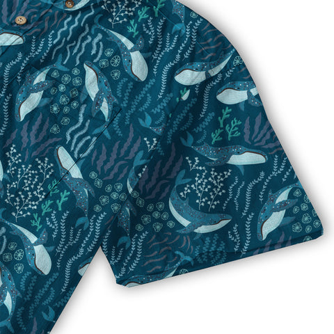 Humpback Whales Hawaii Shirt, Ocean Animals Button Up Shirt - The Palmix