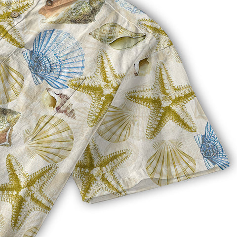 Ocean Animals Hawaiian Button Up Shirt, Summer Beach Shirt - The Palmix