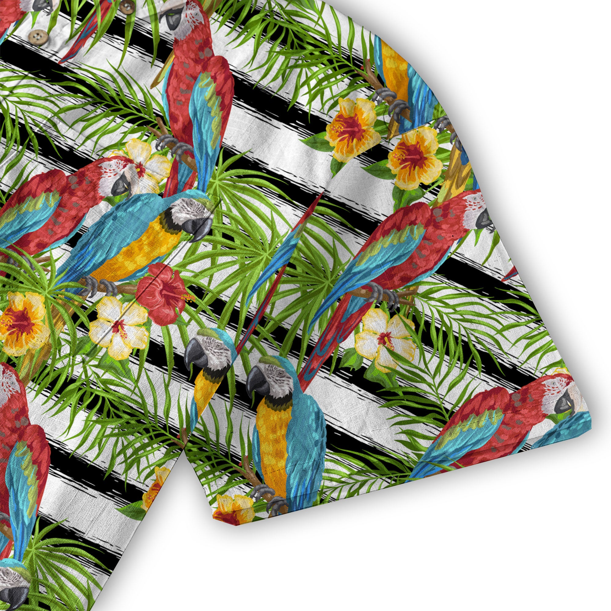 Parrot Hawaiian Button Up Shirt, Aloha Summer Beach Hawaiian Button Down Shirt - The Palmix