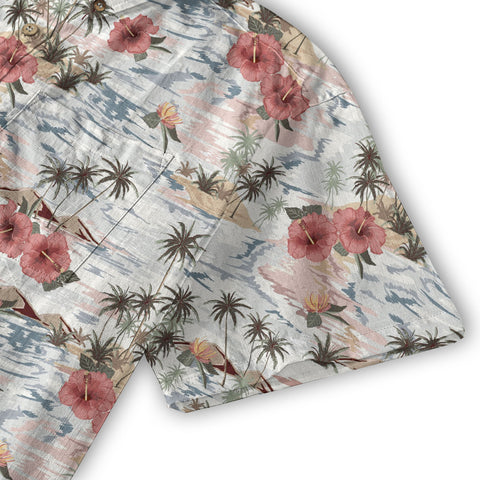 Vintage Beautiful Beach Aloha Pattern Hawaii Shirt - The Palmix