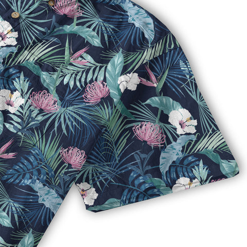 Vintage Dark Aloha Pattern Hawaii Shirt - The Palmix