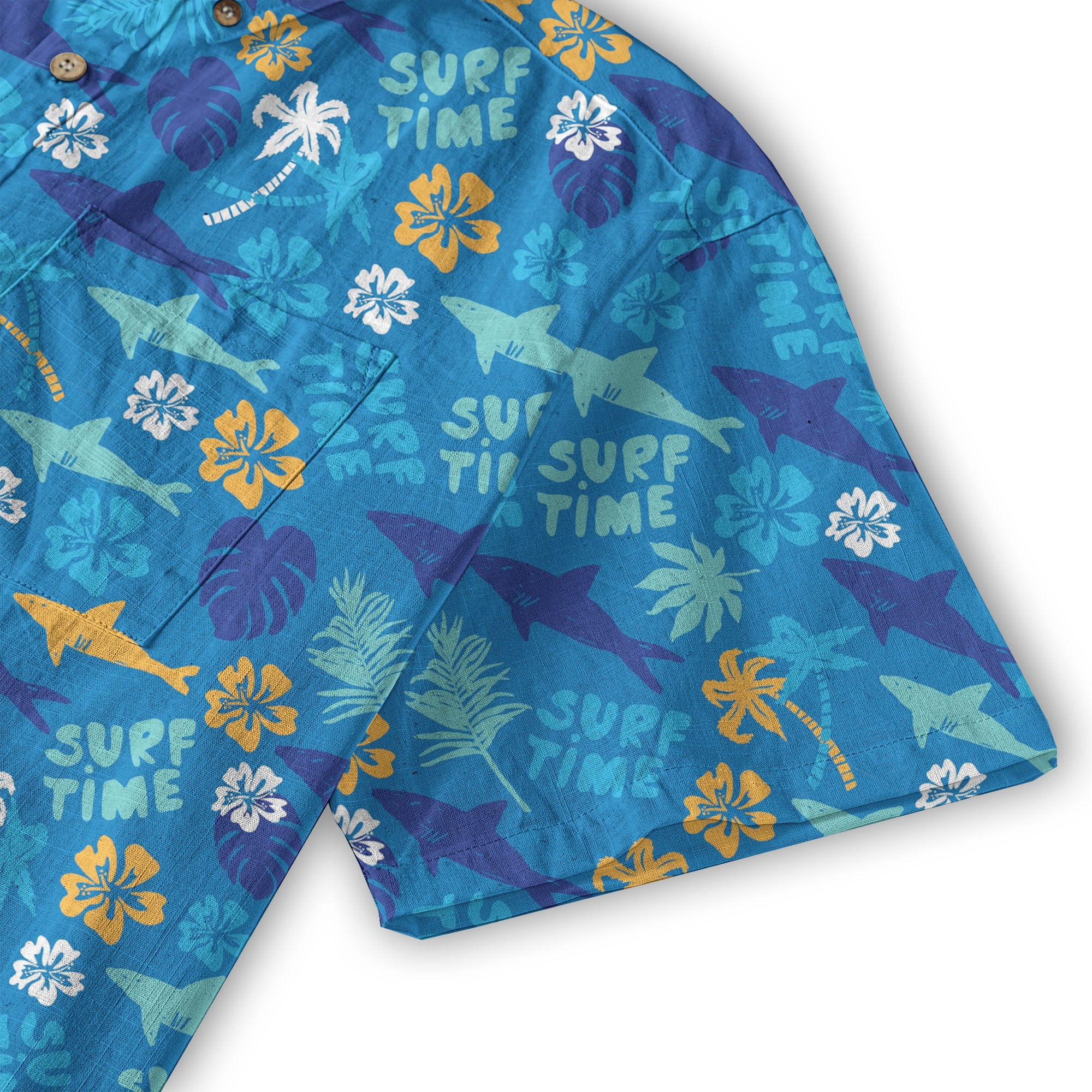 Surf Time Hibiscus Flowers Hawaii Shirt, Aloha Pattern Hawaii Shirt - The Palmix