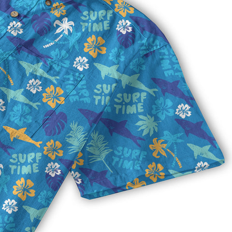 Surf Time Hibiscus Flowers Hawaii Shirt, Aloha Pattern Hawaii Shirt - The Palmix