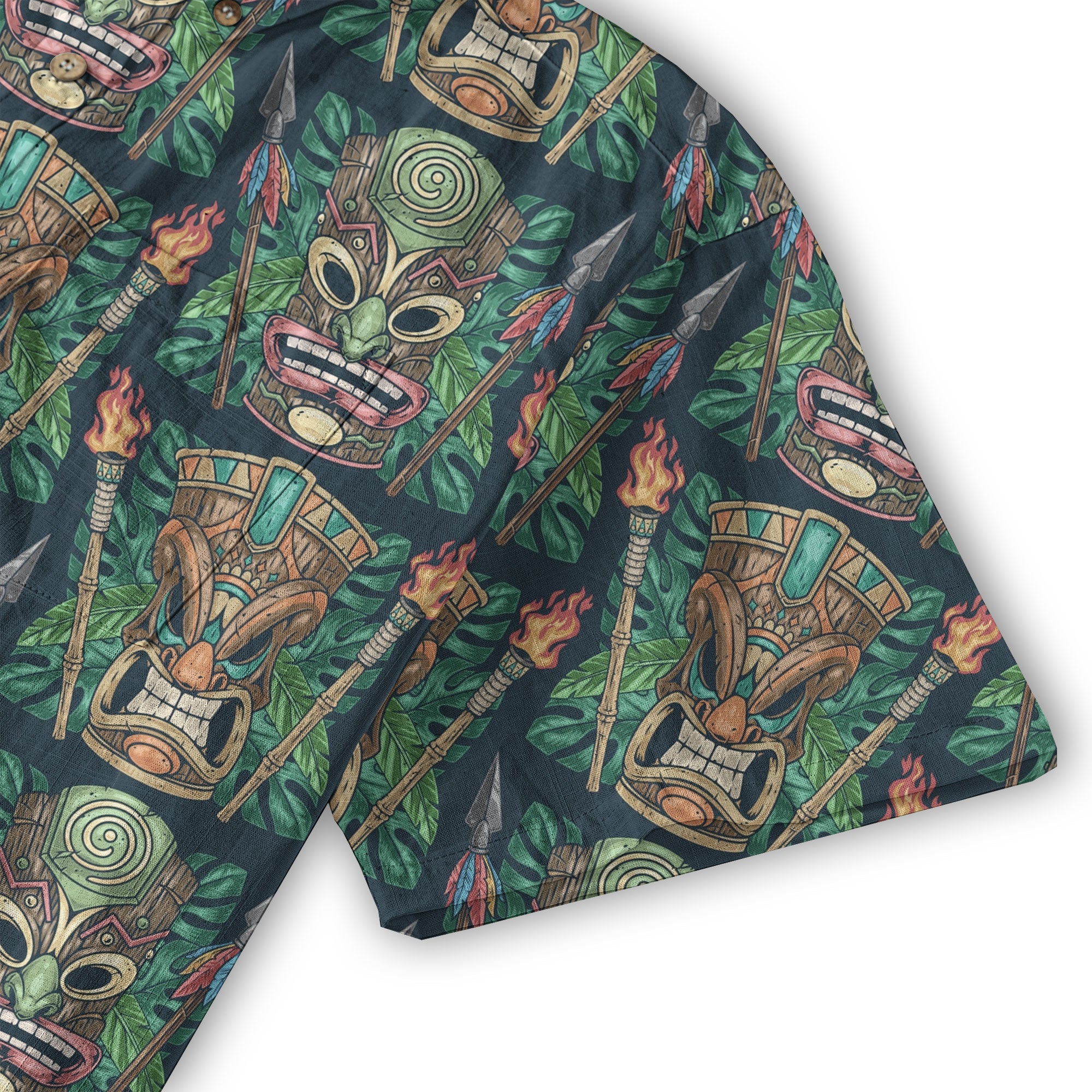 Exotic Tiki Mask Pattern Hawaii Shirt for Men - The Palmix