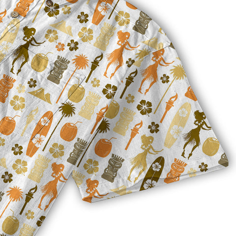 Tiki Mask Pattern Hawaii Shirt for Men, Aloha Pattern Hawaii Shirt - The Palmix