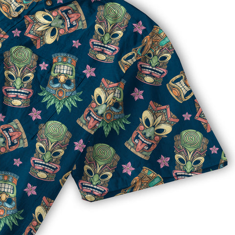 Tiki Mask Pattern Hawaii Shirt for Men, Aloha Hawaii Shirt - The Palmix