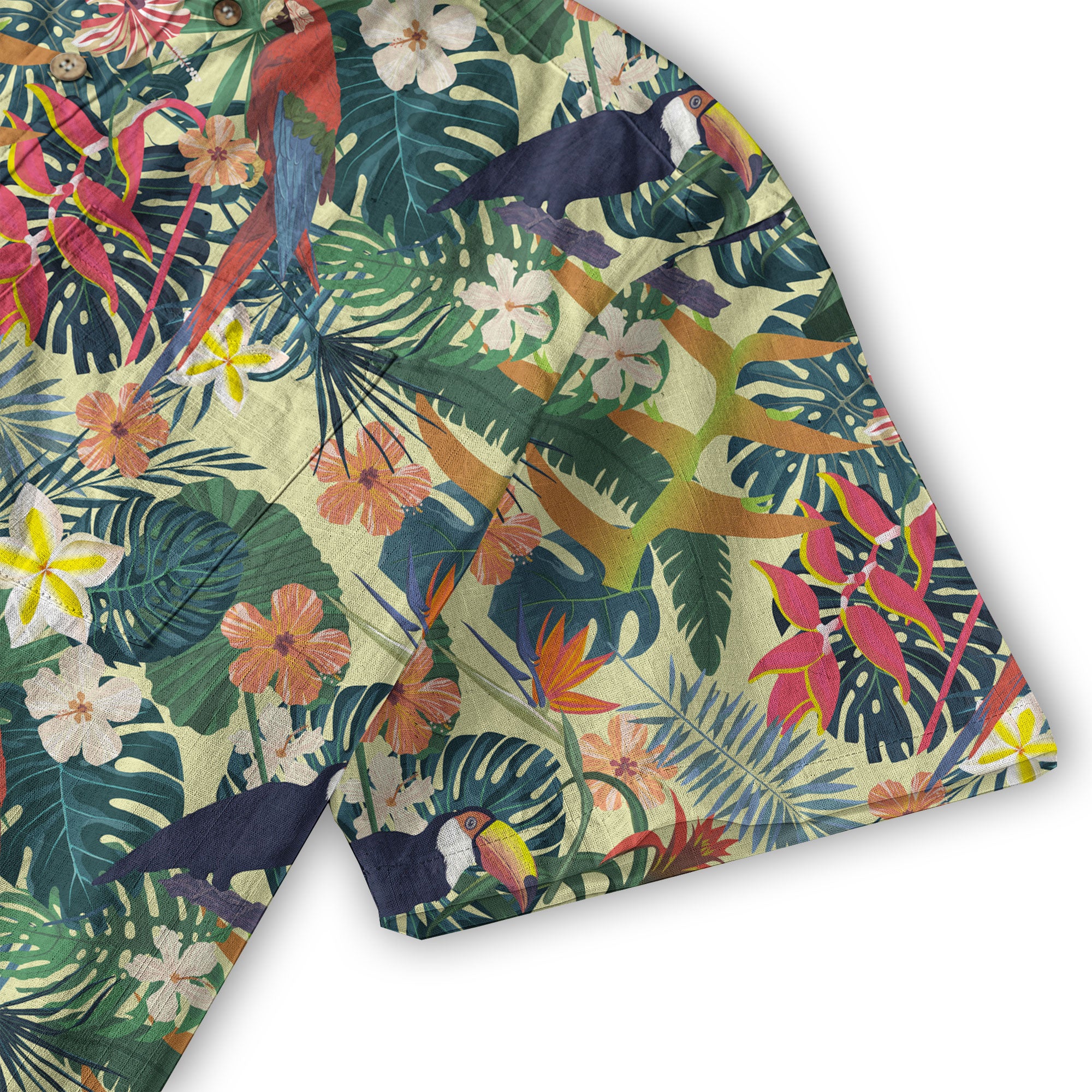 Vintage Parrots Hawaii Shirt for Men, Aloha Pattern Hawaii Shirt - The Palmix