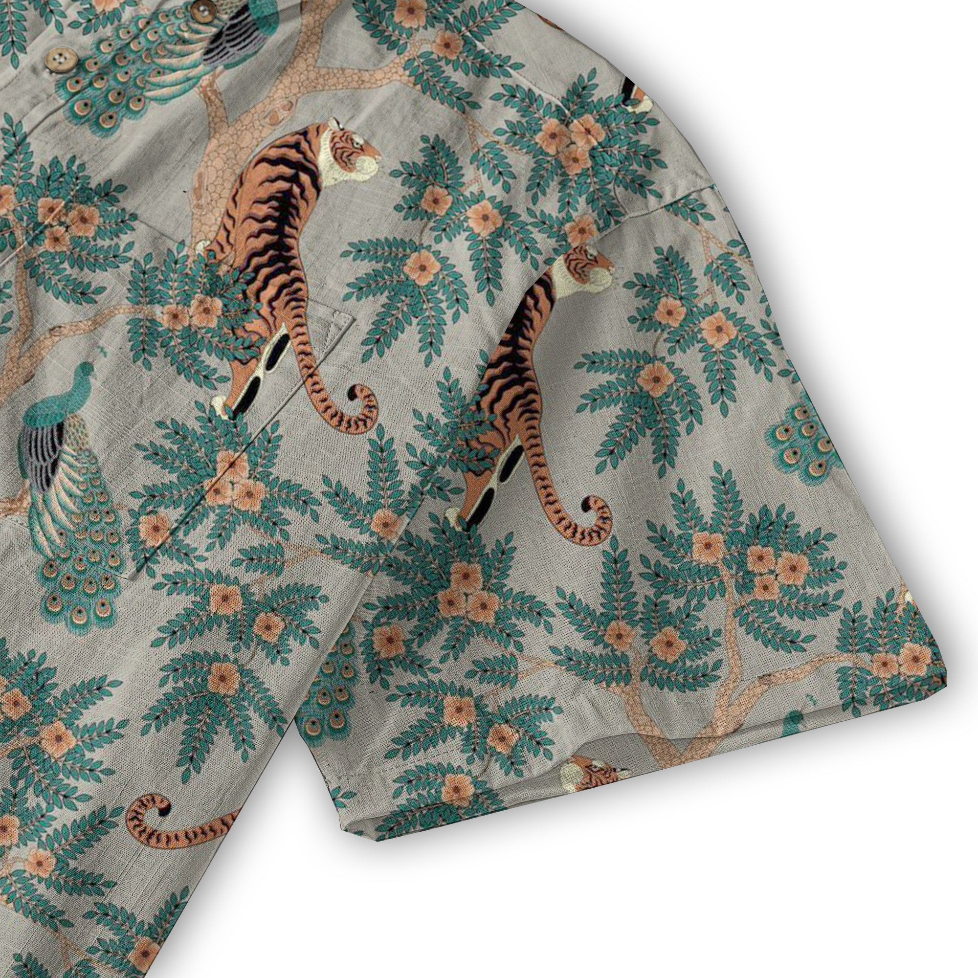 Tiger And Peacock Jungle Aloha Hawaiian Shirt - The Palmix