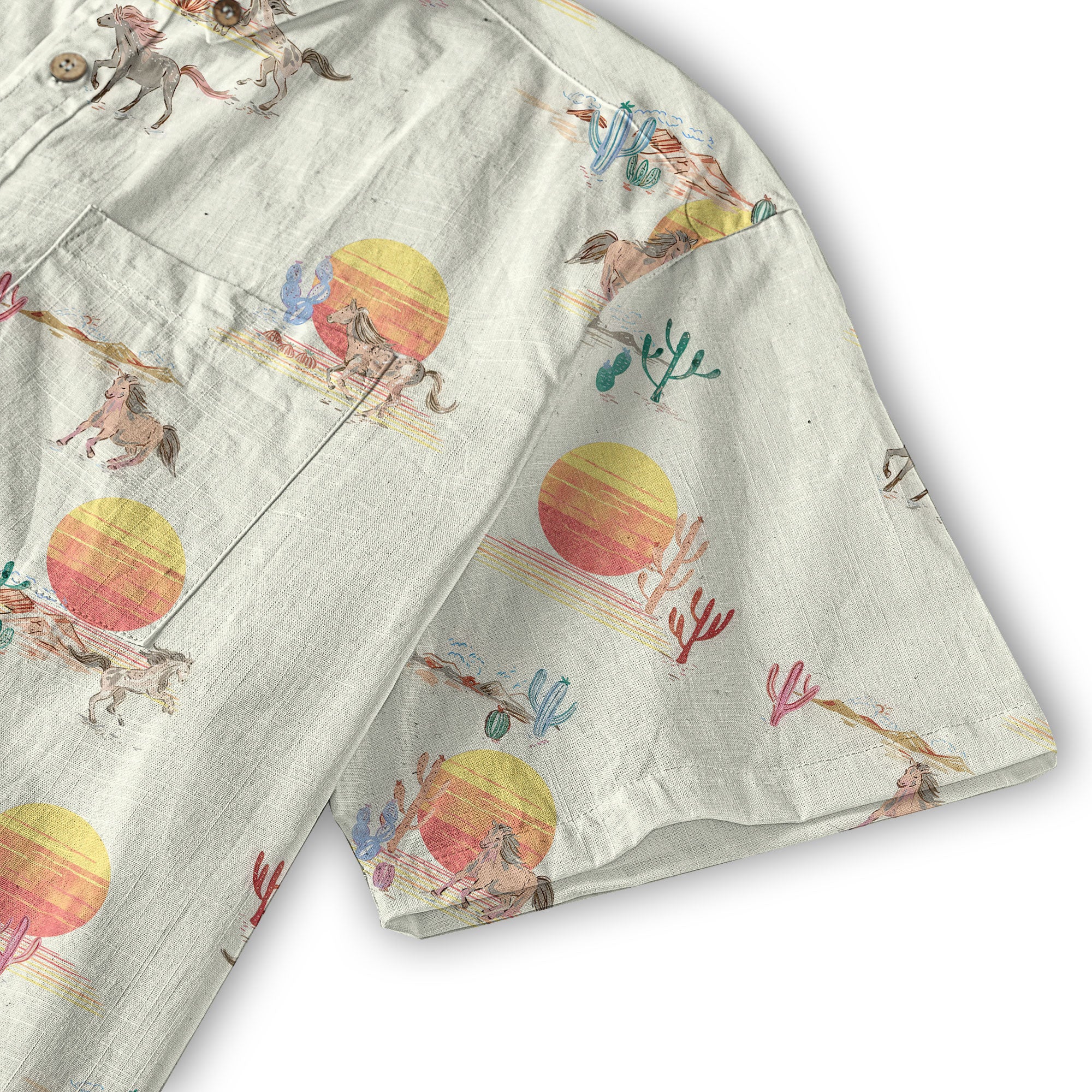 Horses Running Desert Western Hawaiian Shirt Desert Summer Beach Aloha Shirt - The Palmix