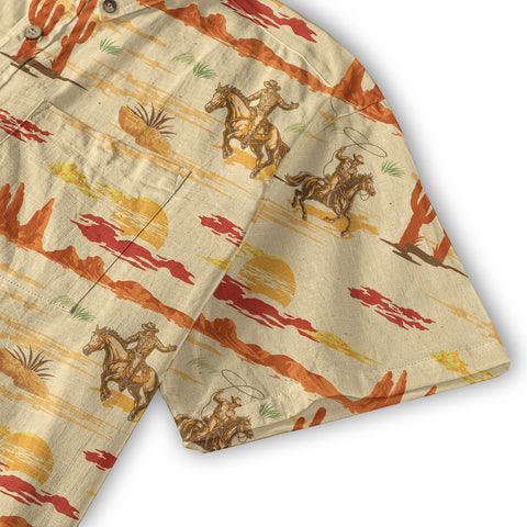 Horses Running Desert Western Hawaiian Shirt Desert Summer Beach Aloha Shirt - The Palmix