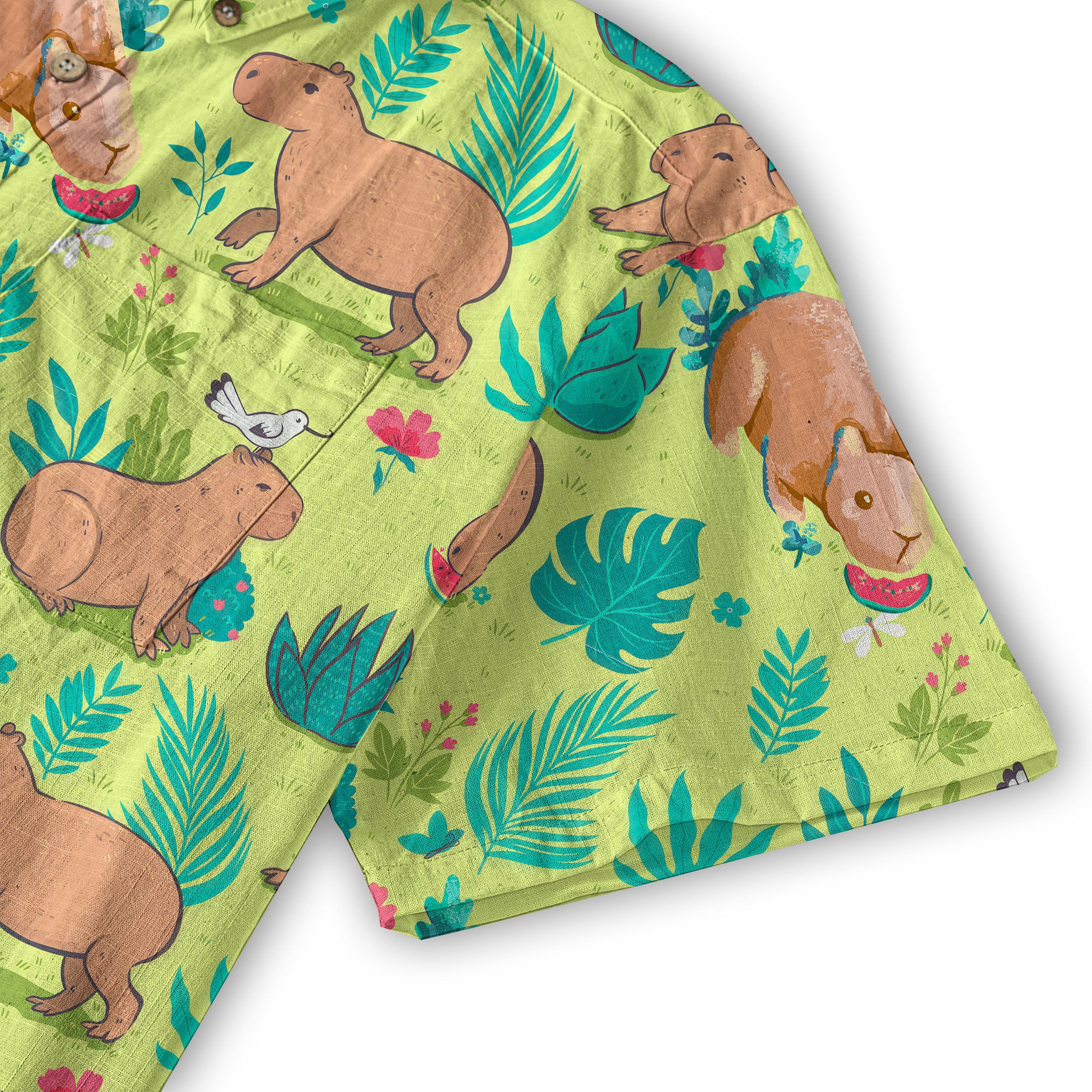 Tropical Capybara Hawaiian Shirt Aloha Funny Beach Capybara Shirt - The Palmix