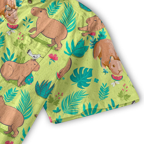 Tropical Capybara Hawaiian Shirt Aloha Funny Beach Capybara Shirt - The Palmix