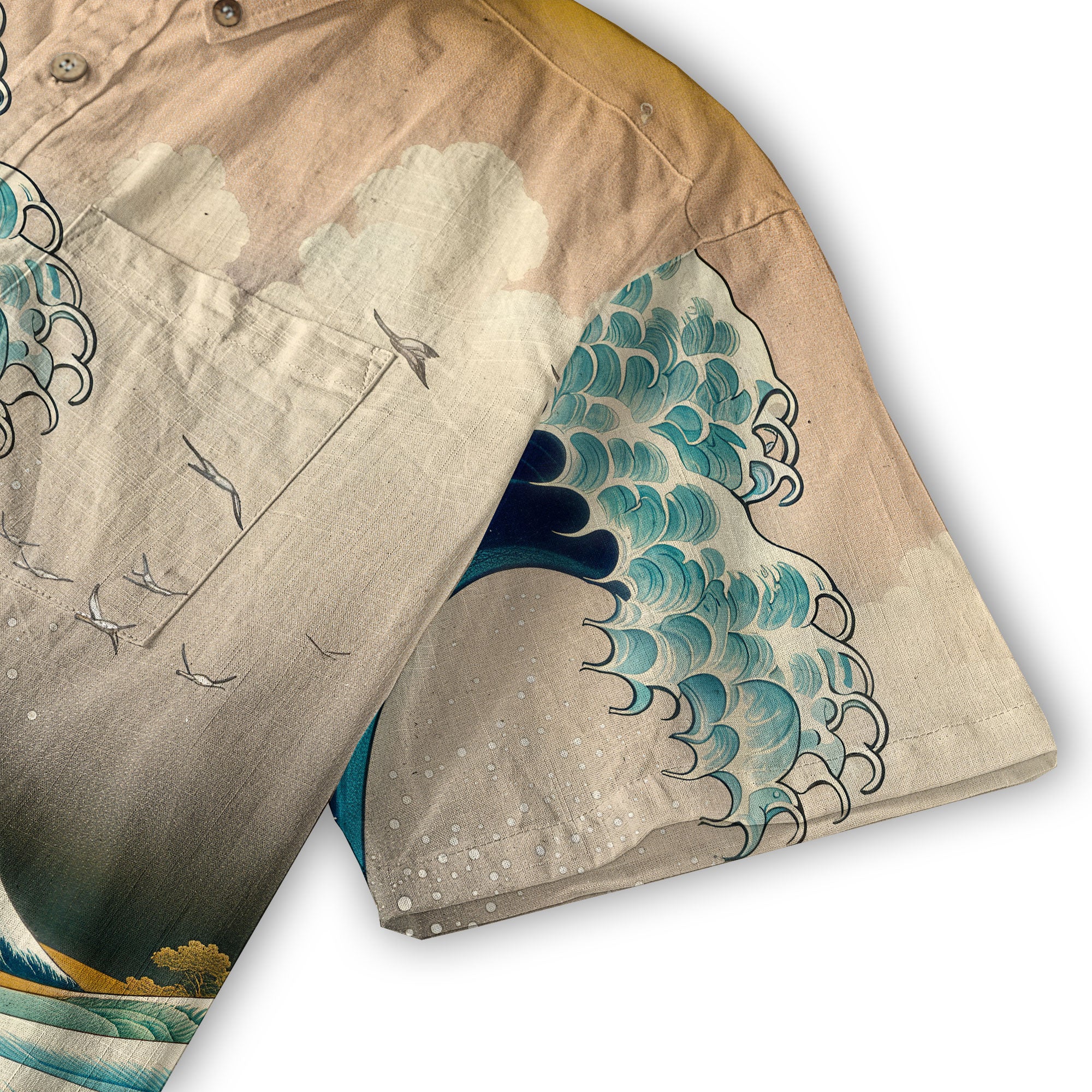 Crane Sakura Japanese Hawaiian Shirt Ocean Wave Koi Carp Fish Hawaiian - The Palmix