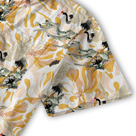 Tropical Birds in Exotic Flowers Wildlife and Plants Floral Colorful Shirt - The Palmix