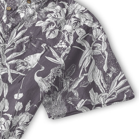 Tropical Birds in Exotic Flowers Wildlife and Plants Floral Colorful Shirt - The Palmix
