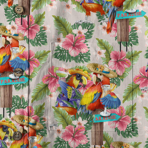 Parrot Aloha Hawaiian Shirt, Parrot Cocktail Hawaiian Shirt - The Palmix