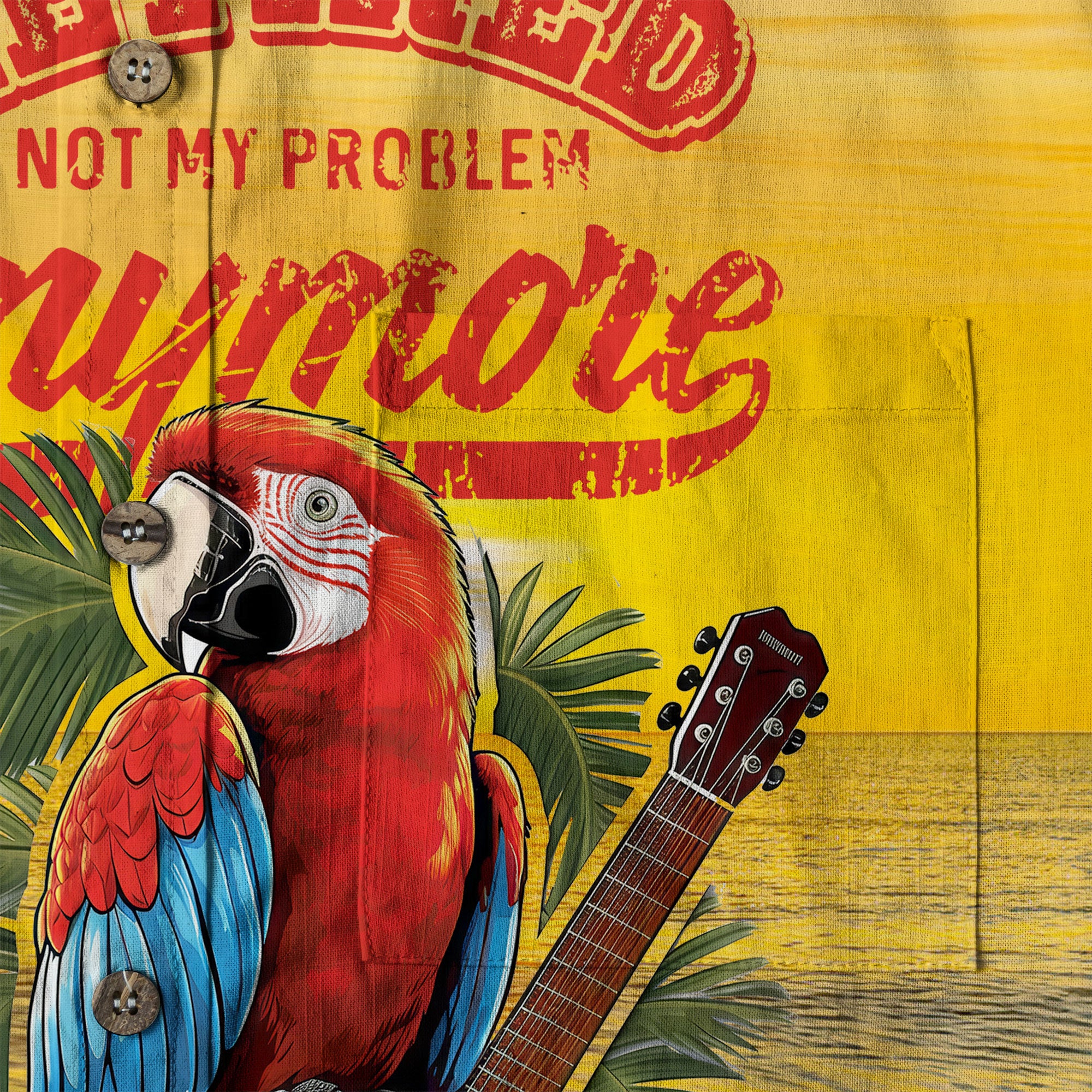 Sunset Beach Parrots Party Shirts Retired Not My Problem Anymore Hawaiian Shirt - The Palmix
