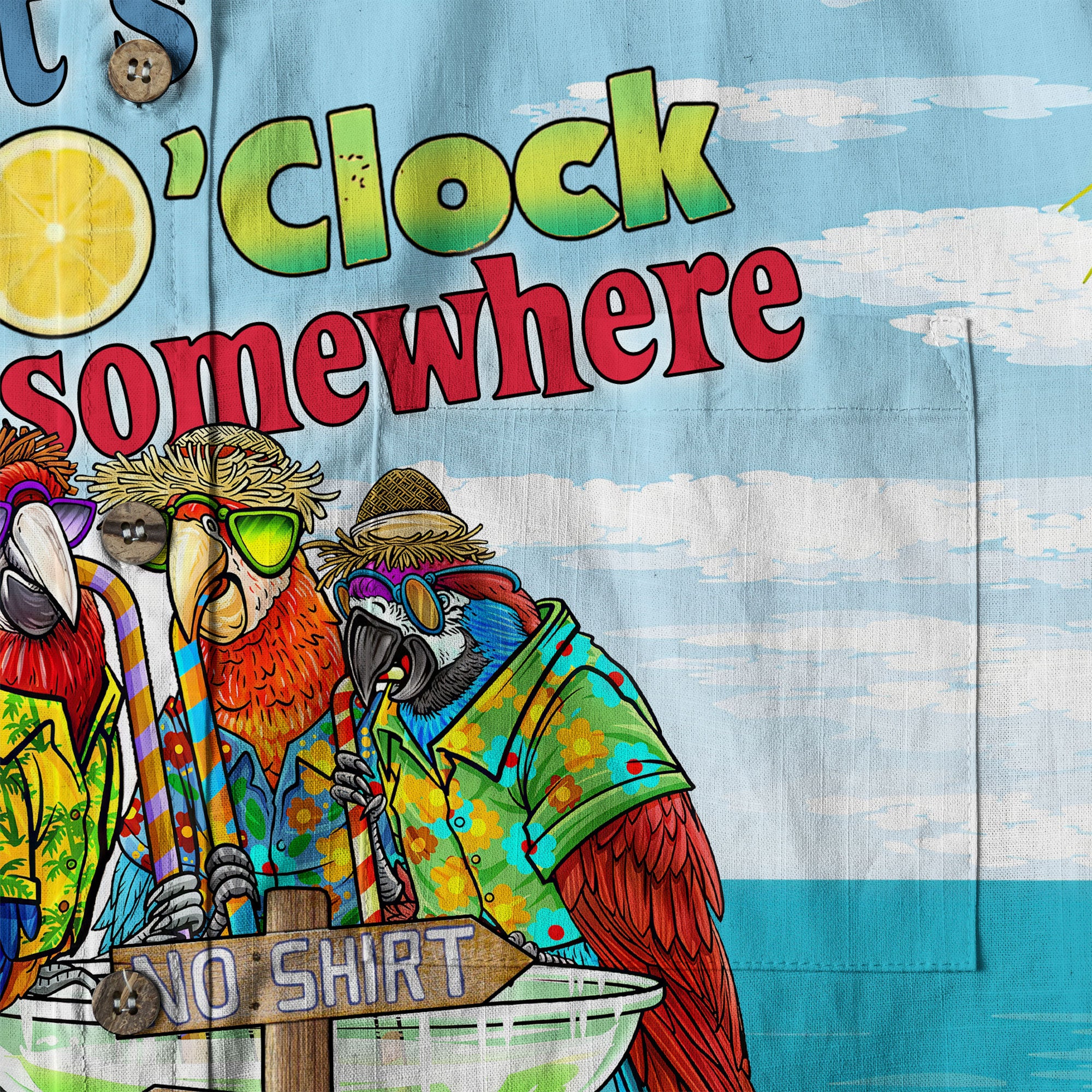 Parrot It’S 5 O’Clock Somewhere Hawaiian Shirt, Parrot Cocktail Hawaiian Shirt - The Palmix
