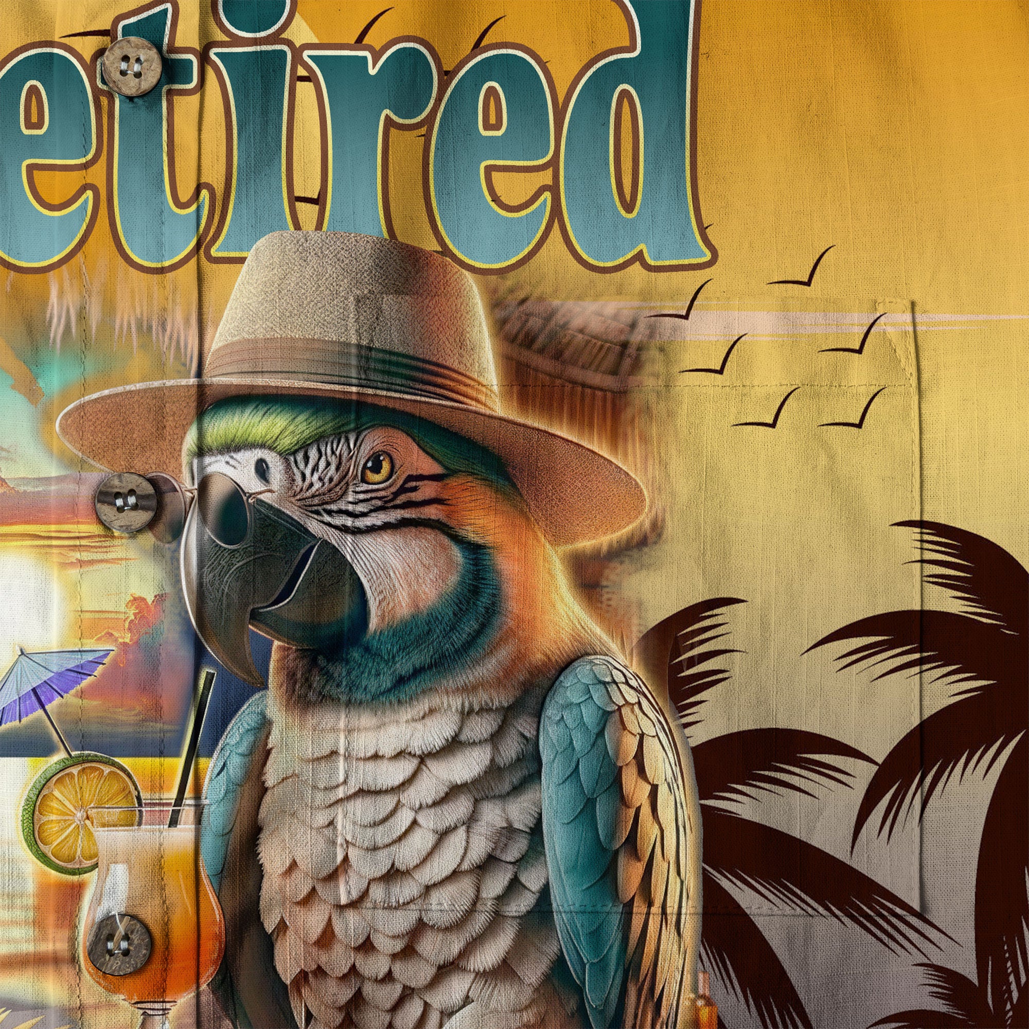 Retired But Not Expired Parrot Hawaiian Shirt, Sunset Parrot Aloha Hawaiian Shirt - The Palmix