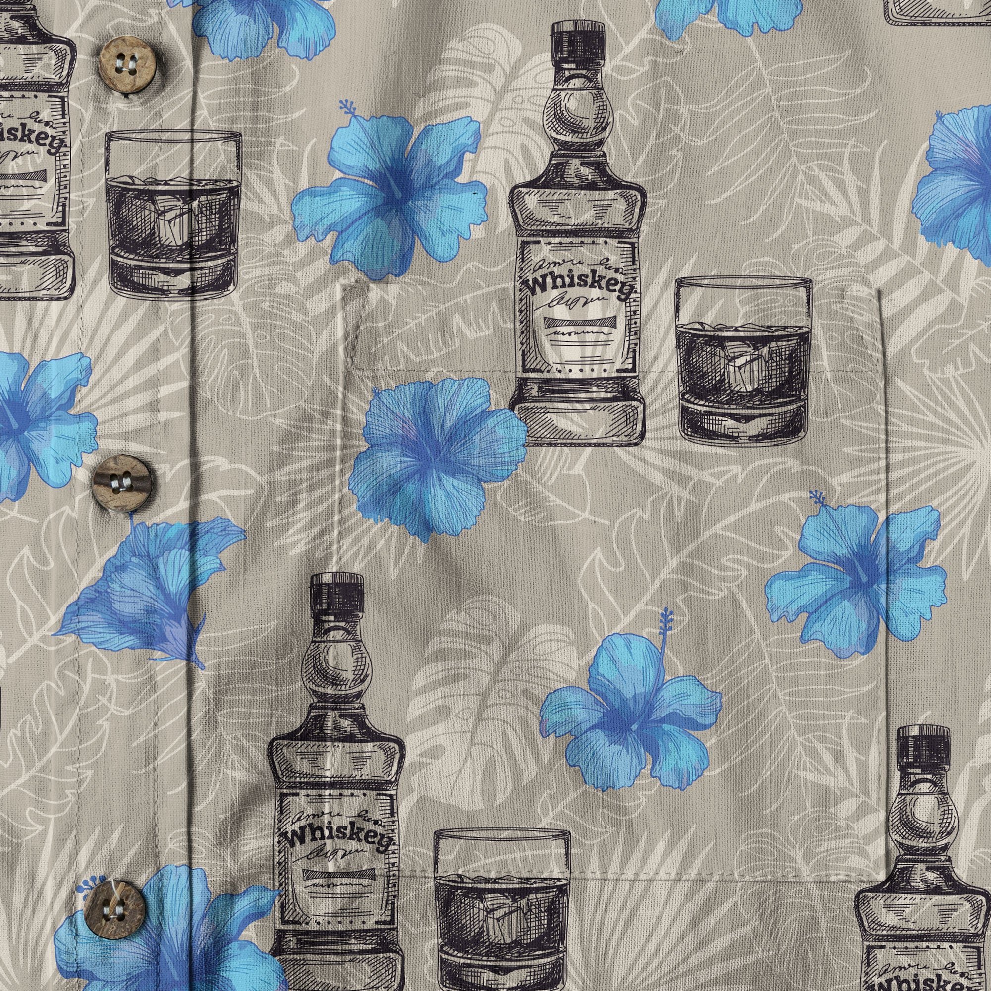 Whiskey Hawaiian Shirt, Whiskey Shirt Whisky Short-sleeve Hawaiian Shirt Cocktail Aloha Shirt - The Palmix